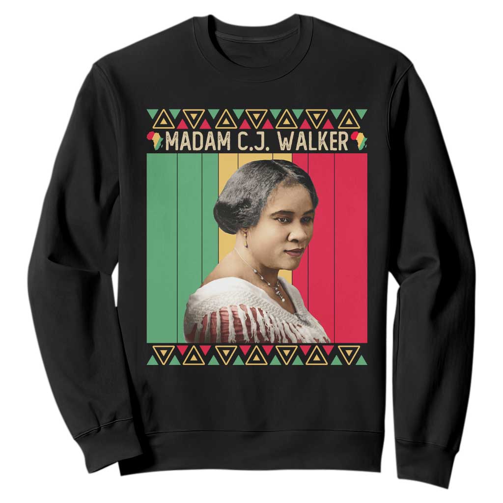 Madam CJ Walker Retro Sunset Sweatshirt Strong Black Woman Leader