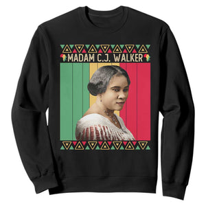 Madam CJ Walker Retro Sunset Sweatshirt Strong Black Woman Leader