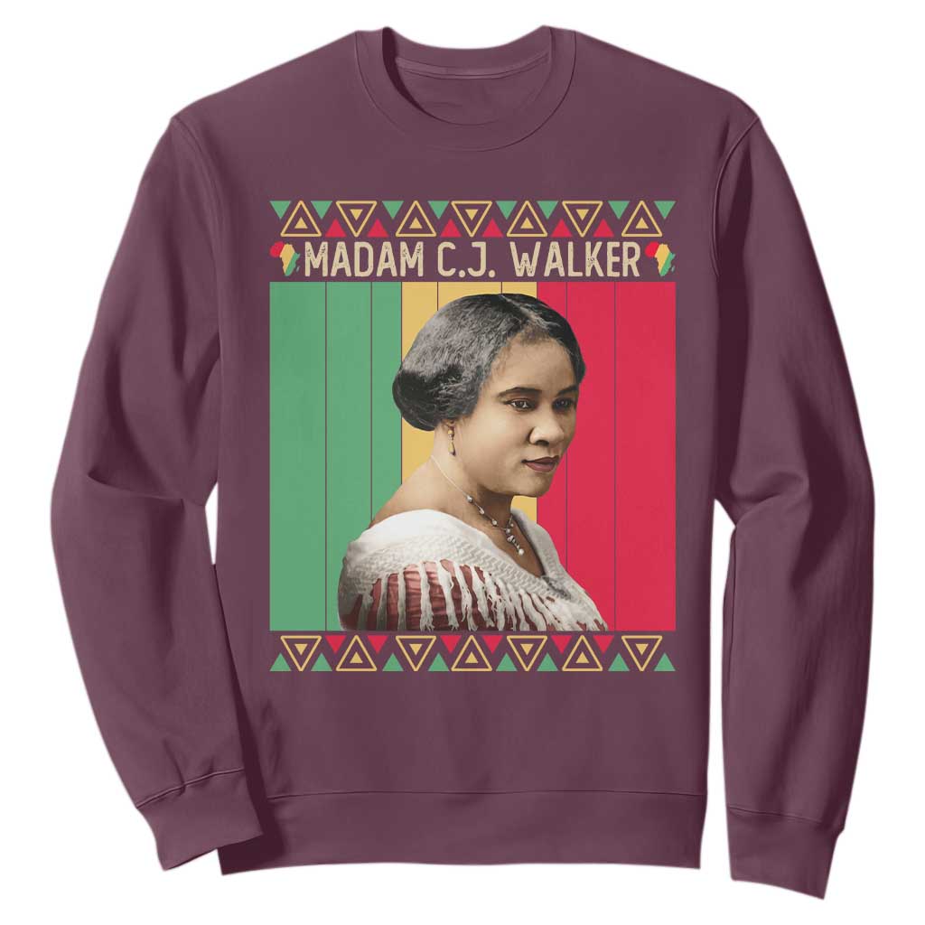 Madam CJ Walker Retro Sunset Sweatshirt Strong Black Woman Leader