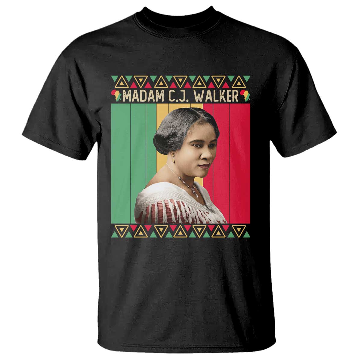 Madam CJ Walker Retro Sunset T Shirt Strong Black Woman Leader