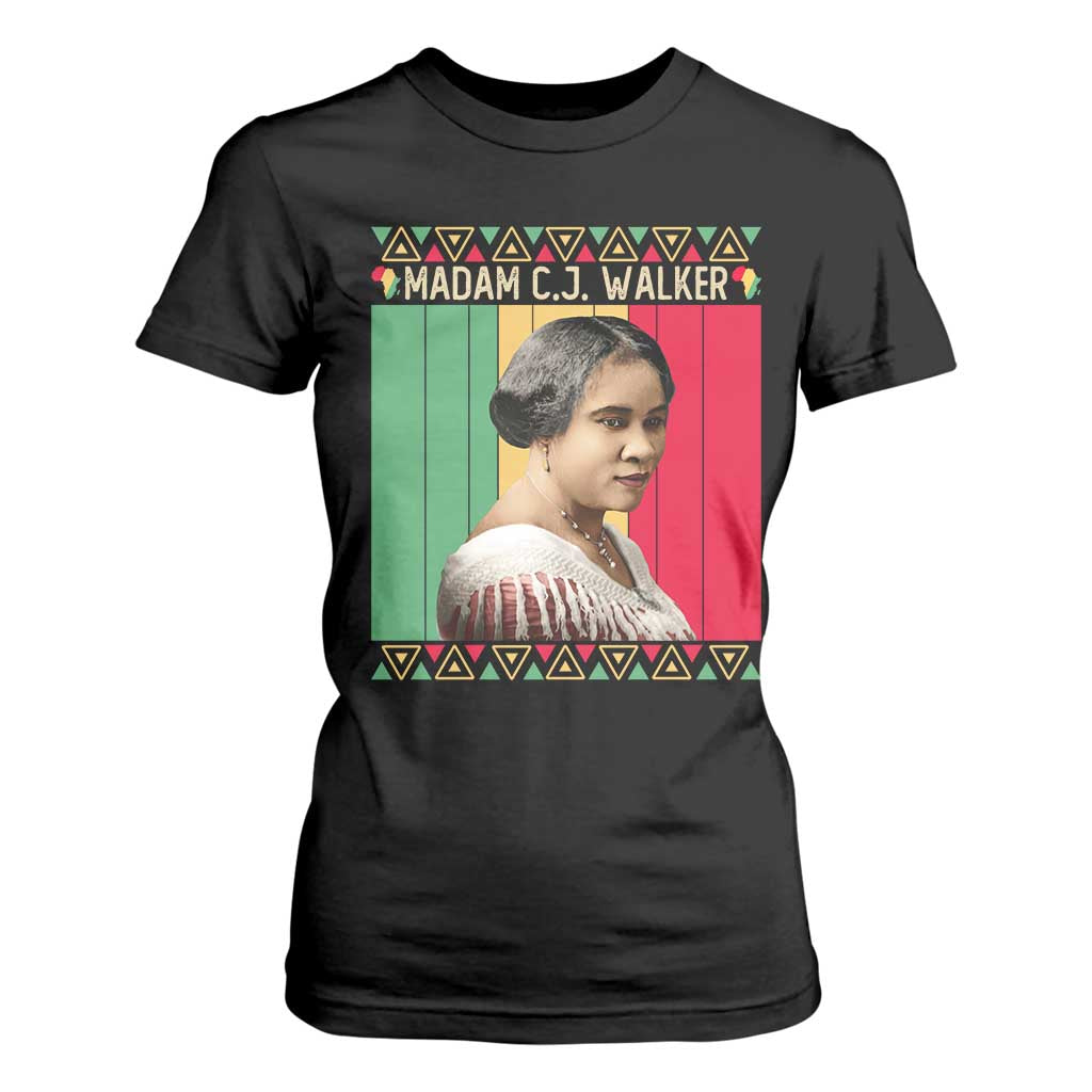 Madam CJ Walker Retro Sunset T Shirt For Women Strong Black Woman Leader