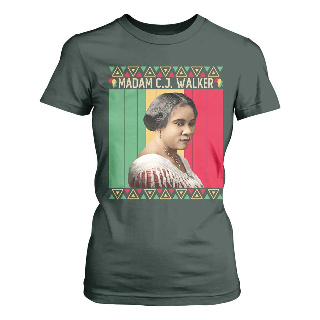 Madam CJ Walker Retro Sunset T Shirt For Women Strong Black Woman Leader