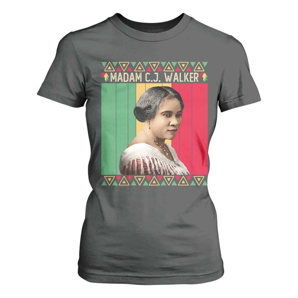Madam CJ Walker Retro Sunset T Shirt For Women Strong Black Woman Leader