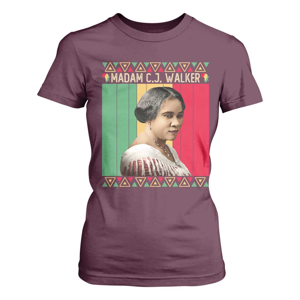Madam CJ Walker Retro Sunset T Shirt For Women Strong Black Woman Leader
