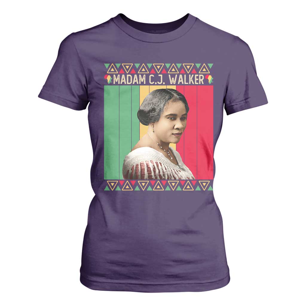 Madam CJ Walker Retro Sunset T Shirt For Women Strong Black Woman Leader