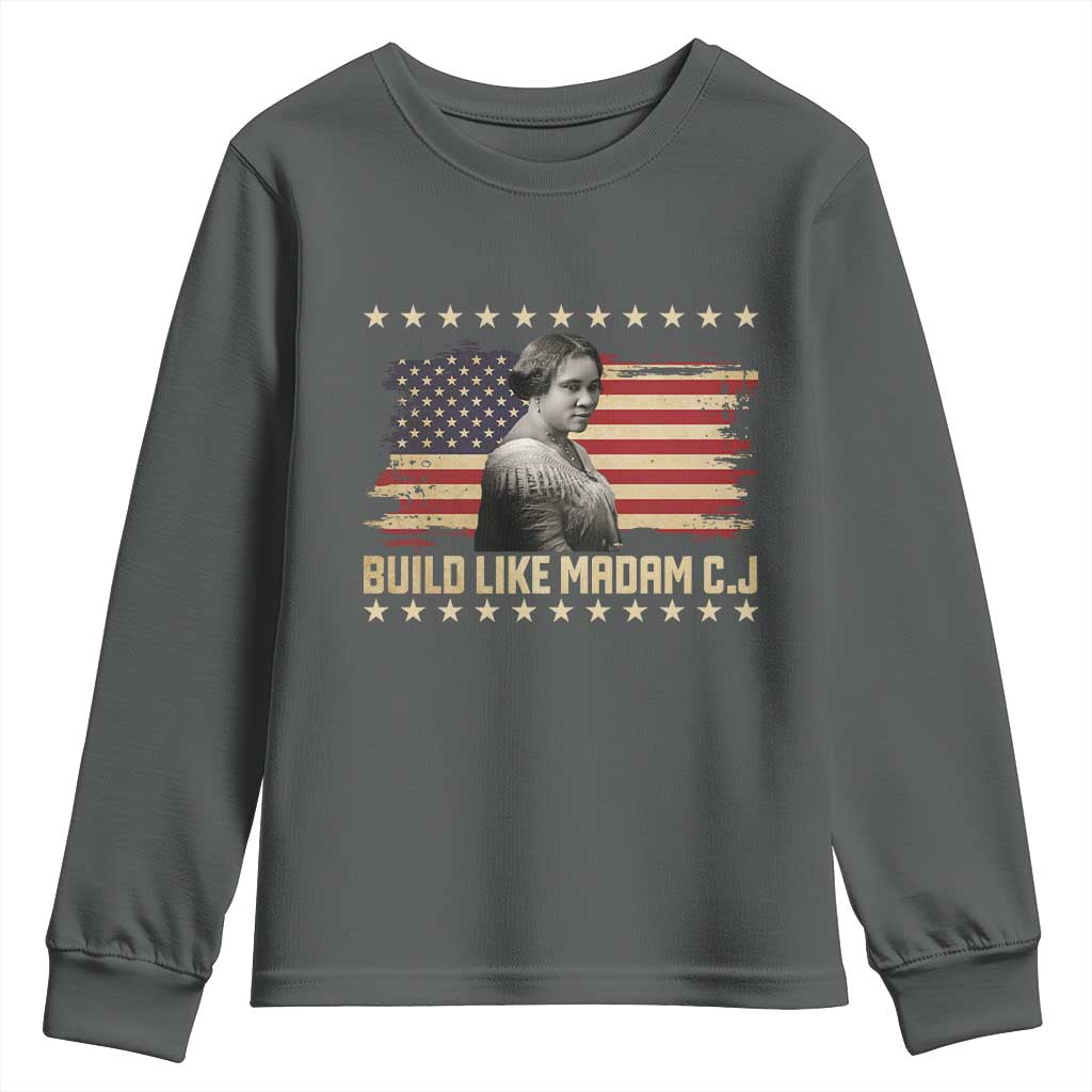 Build Like Madam CJ Walker Youth Sweatshirt Black History Month Gift