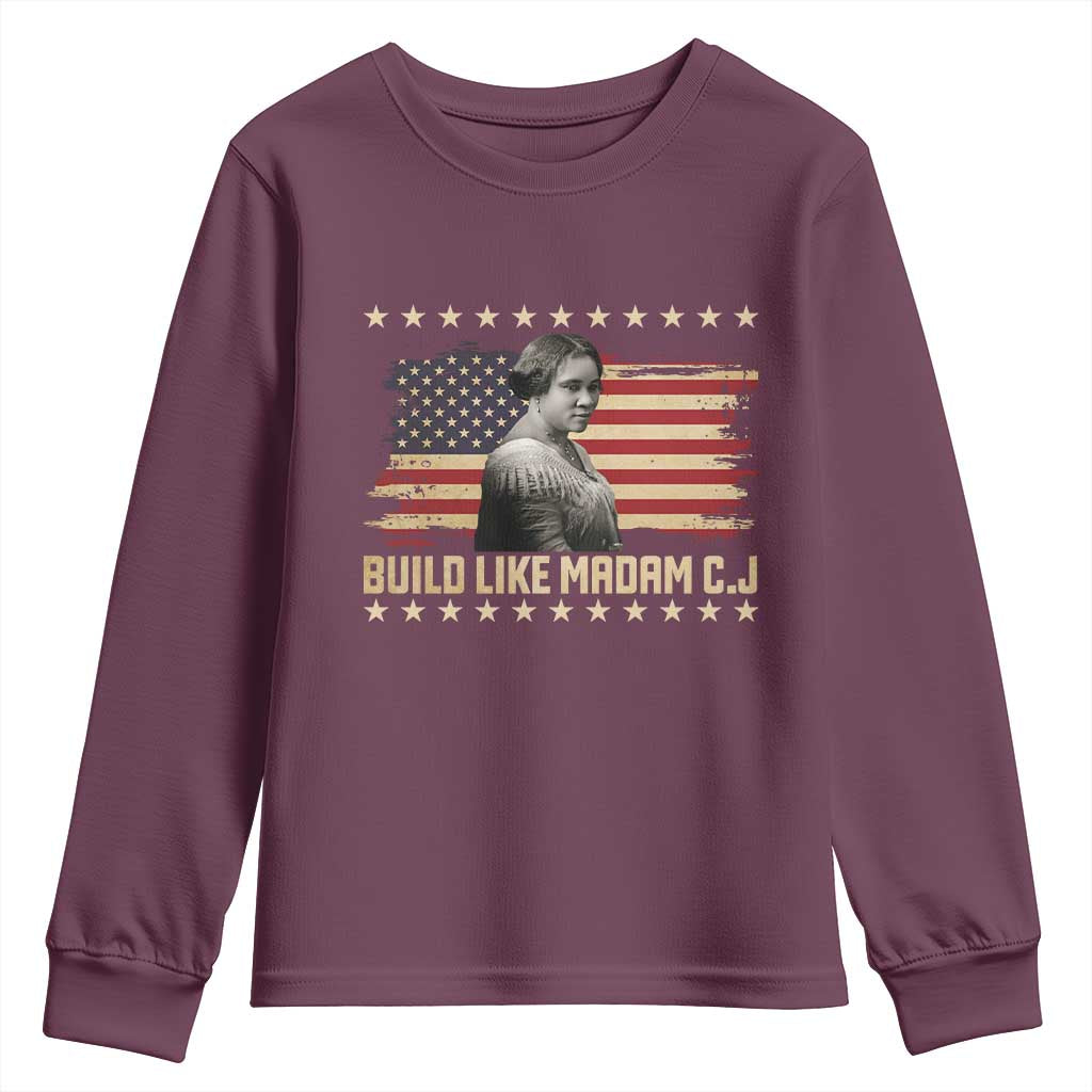 Build Like Madam CJ Walker Youth Sweatshirt Black History Month Gift