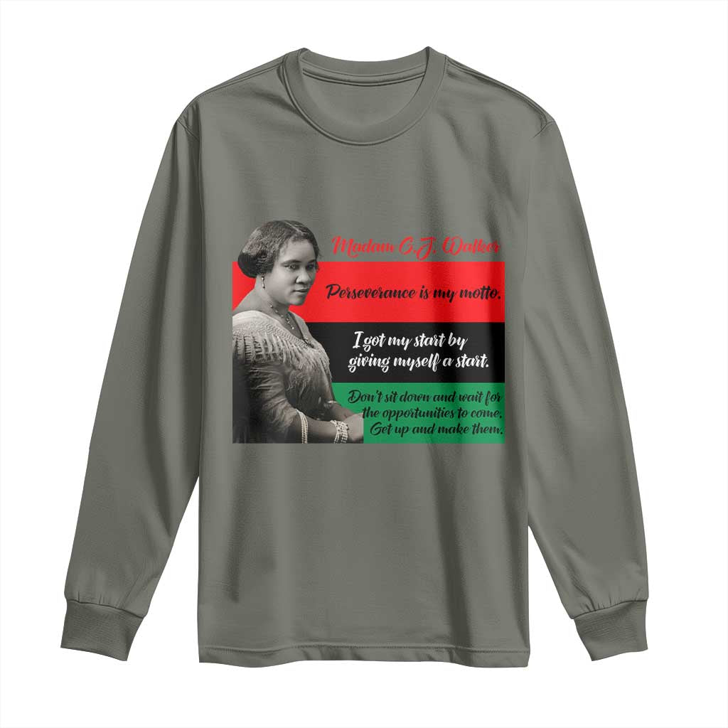 Madam CJ Walker Long Sleeve Shirt Women Empowerment Inspirational Quote