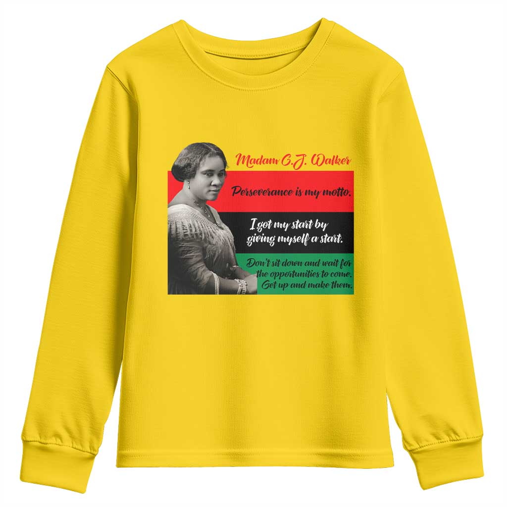 Madam CJ Walker Youth Sweatshirt Women Empowerment Inspirational Quote