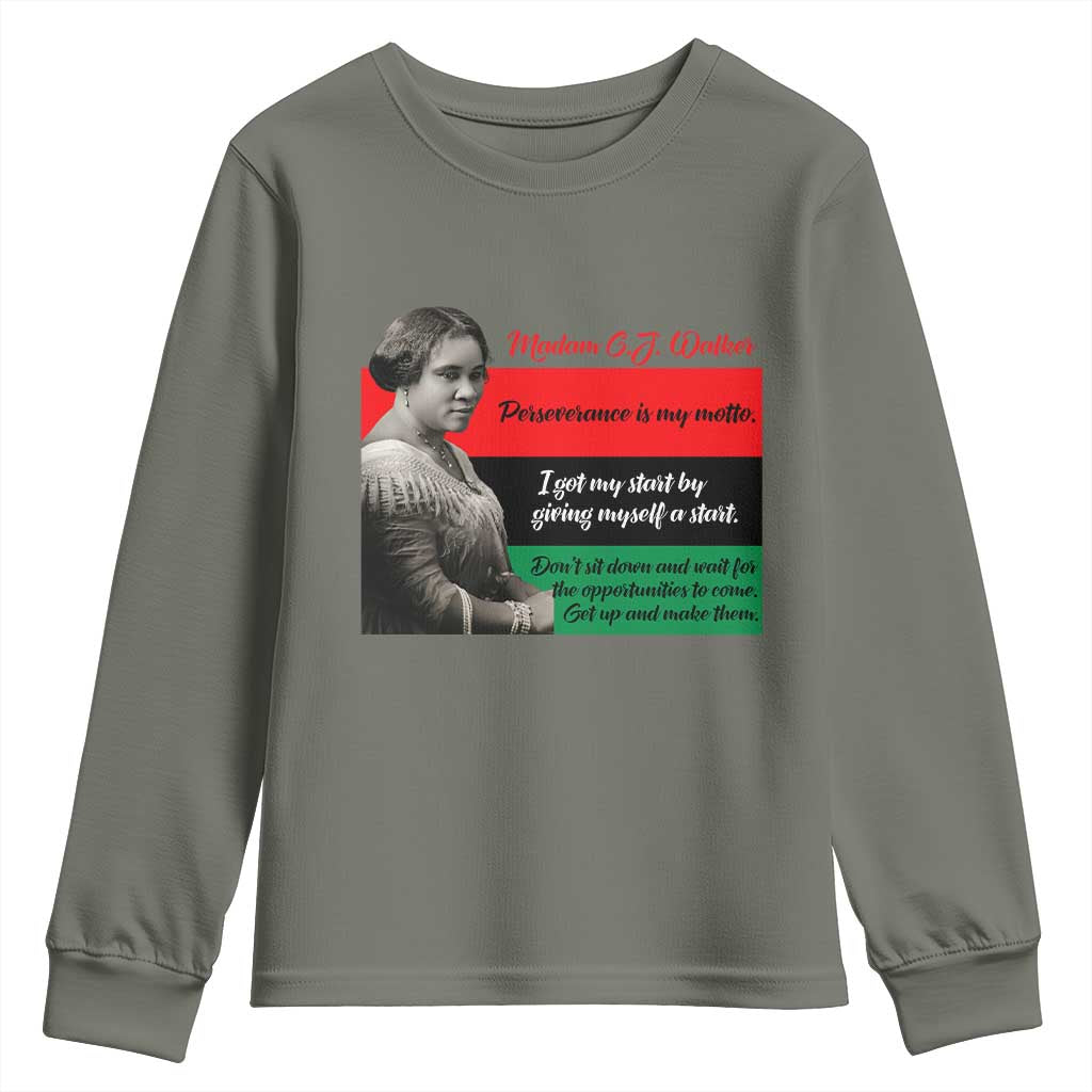 Madam CJ Walker Youth Sweatshirt Women Empowerment Inspirational Quote