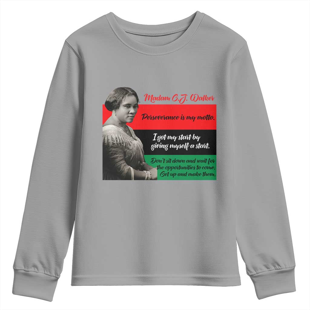 Madam CJ Walker Youth Sweatshirt Women Empowerment Inspirational Quote