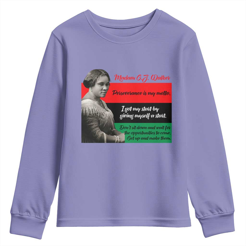 Madam CJ Walker Youth Sweatshirt Women Empowerment Inspirational Quote