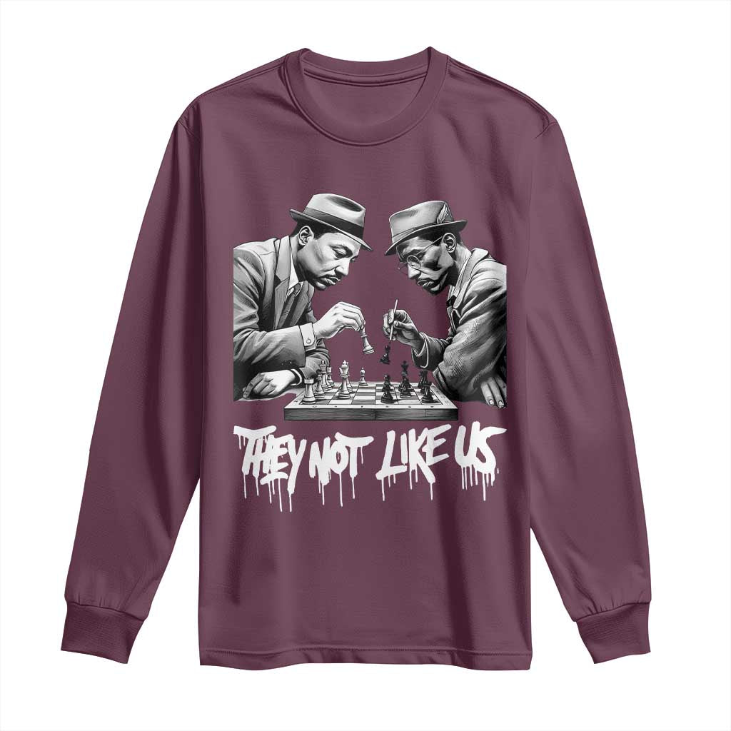 MLK And Malcolm X Long Sleeve Shirt They Not Like Us African American Heritage Gift - African Pride
