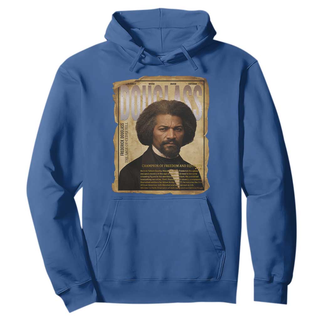 Frederick Douglass Historical Newspaper Hoodie The Sage Of Cedar Hill - African Pride