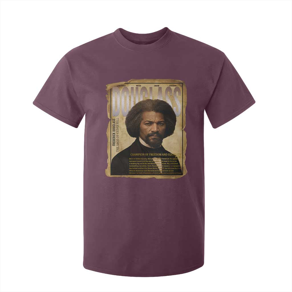 Frederick Douglass Historical Newspaper T Shirt For Kid The Sage Of Cedar Hill - African Pride