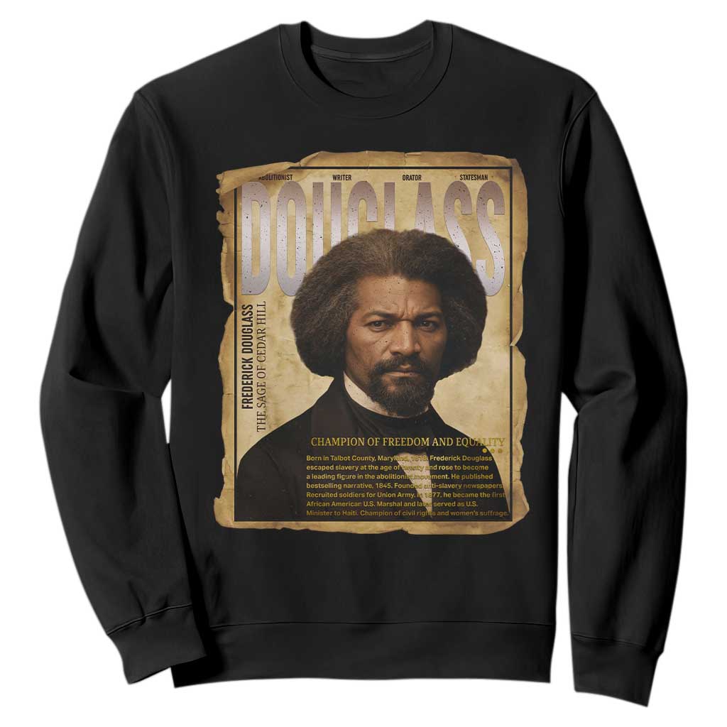 Frederick Douglass Historical Newspaper Sweatshirt The Sage Of Cedar Hill - African Pride