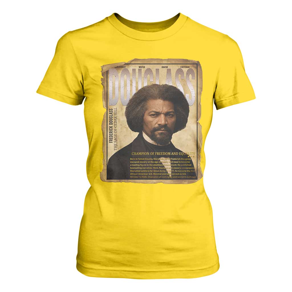 Frederick Douglass Historical Newspaper T Shirt For Women The Sage Of Cedar Hill - African Pride