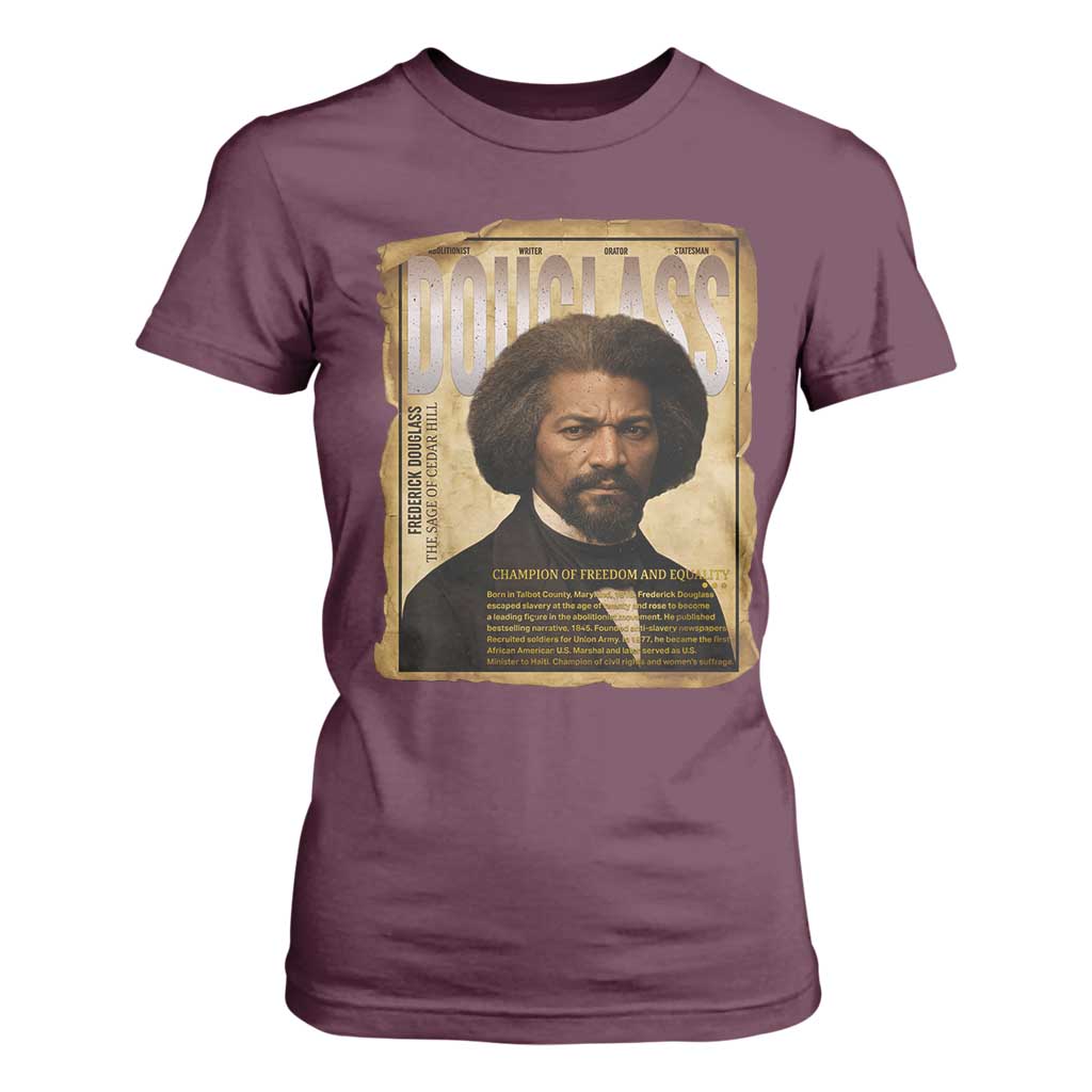 Frederick Douglass Historical Newspaper T Shirt For Women The Sage Of Cedar Hill - African Pride