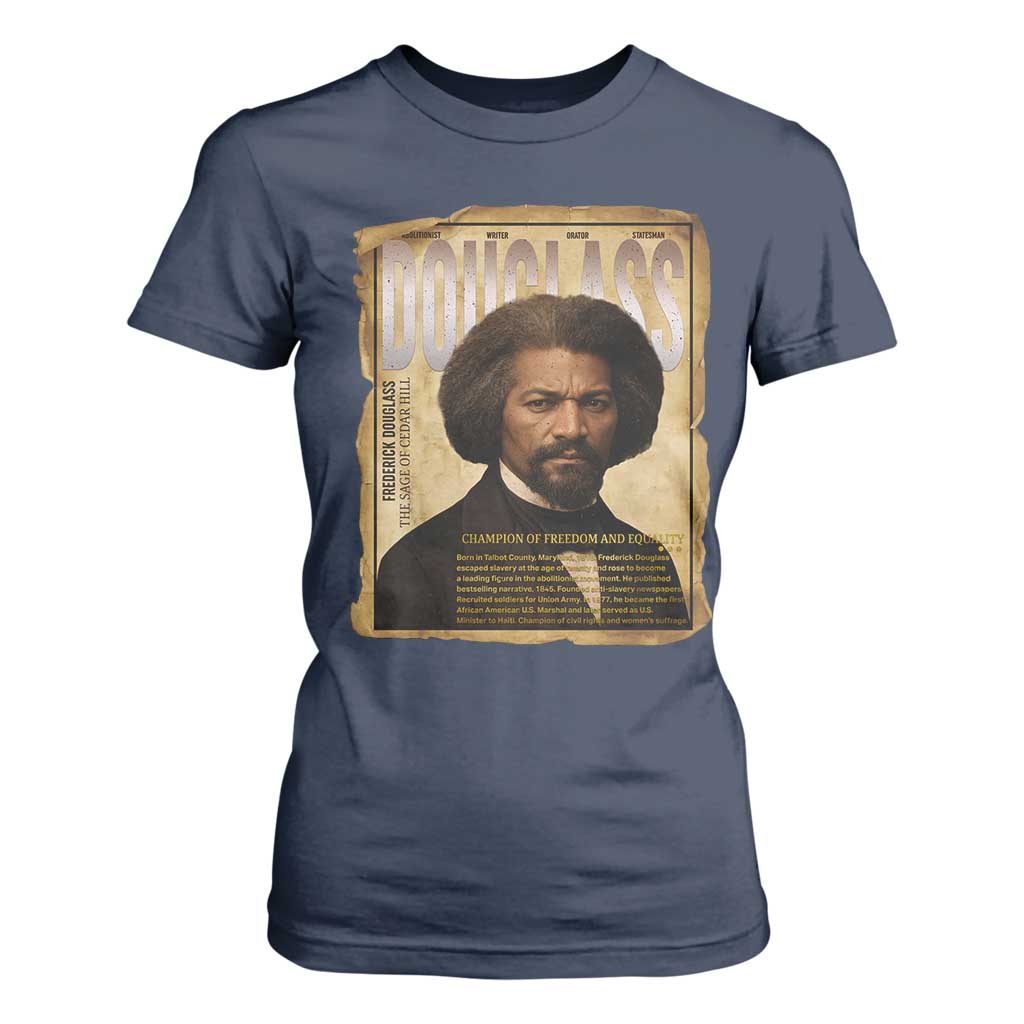 Frederick Douglass Historical Newspaper T Shirt For Women The Sage Of Cedar Hill - African Pride