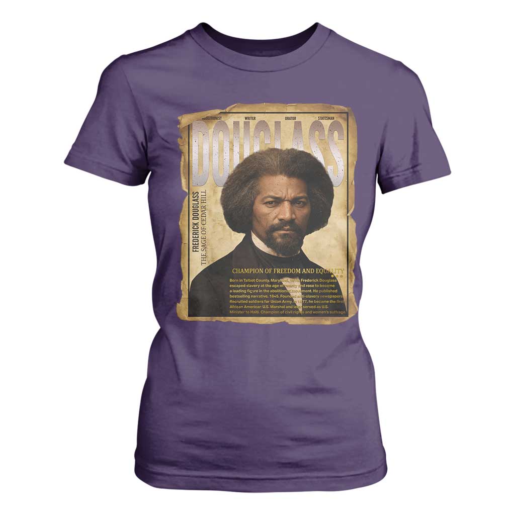 Frederick Douglass Historical Newspaper T Shirt For Women The Sage Of Cedar Hill - African Pride