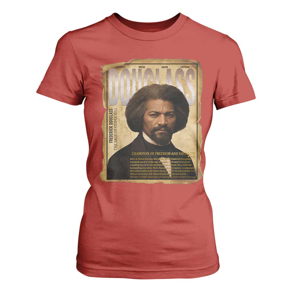Frederick Douglass Historical Newspaper T Shirt For Women The Sage Of Cedar Hill - African Pride
