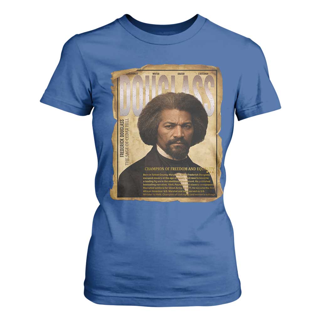 Frederick Douglass Historical Newspaper T Shirt For Women The Sage Of Cedar Hill - African Pride
