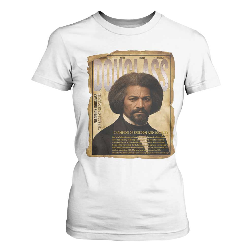 Frederick Douglass Historical Newspaper T Shirt For Women The Sage Of Cedar Hill - African Pride
