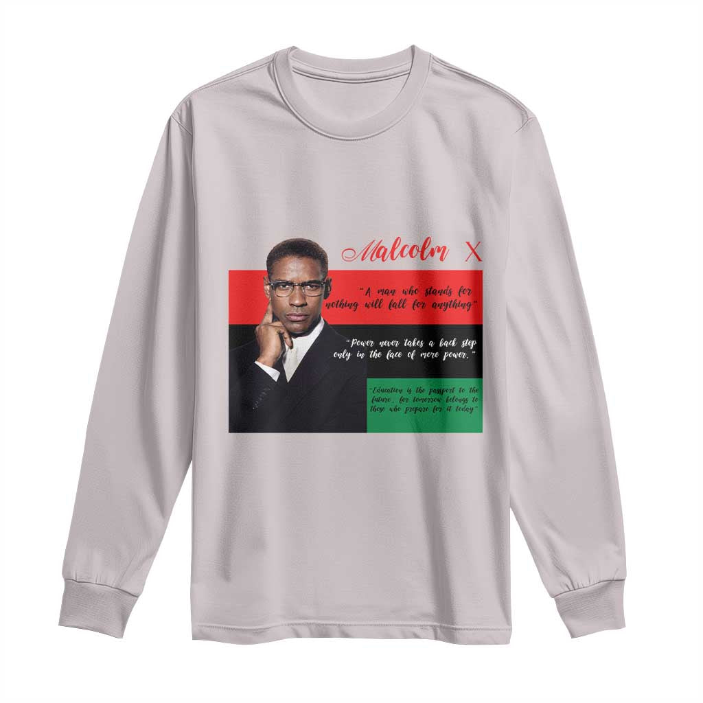 Motivational Malcolm X Quote Long Sleeve Shirt Black History Month Gift - African Pride