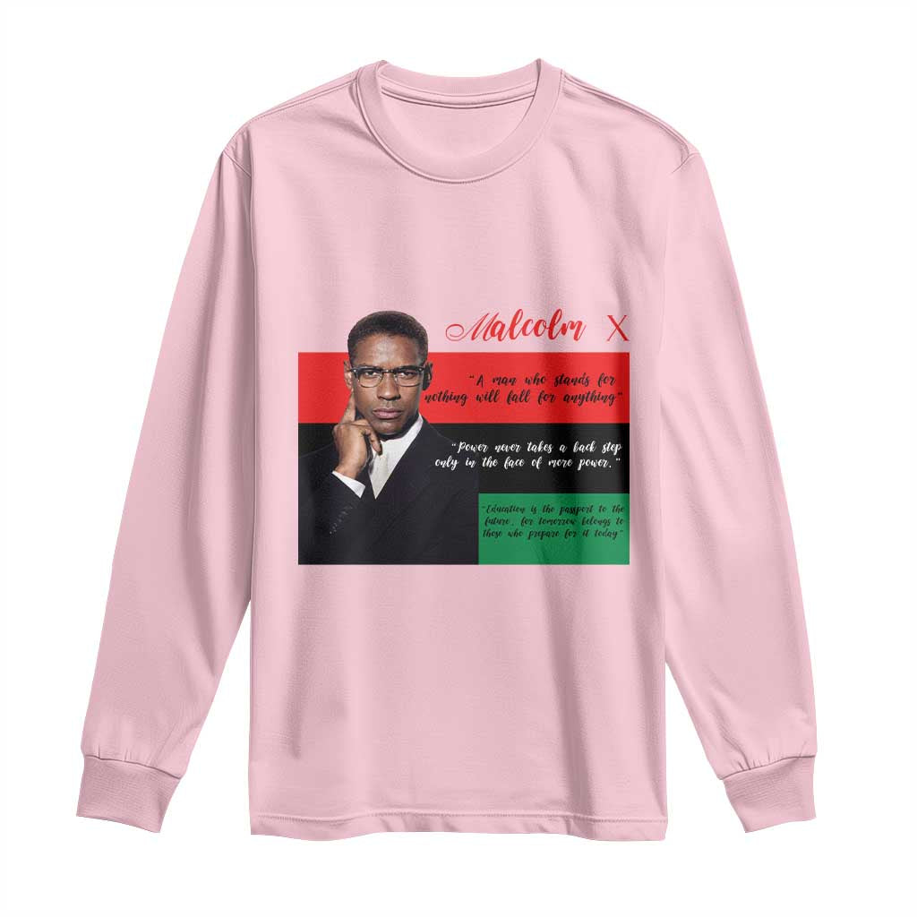 Motivational Malcolm X Quote Long Sleeve Shirt Black History Month Gift - African Pride
