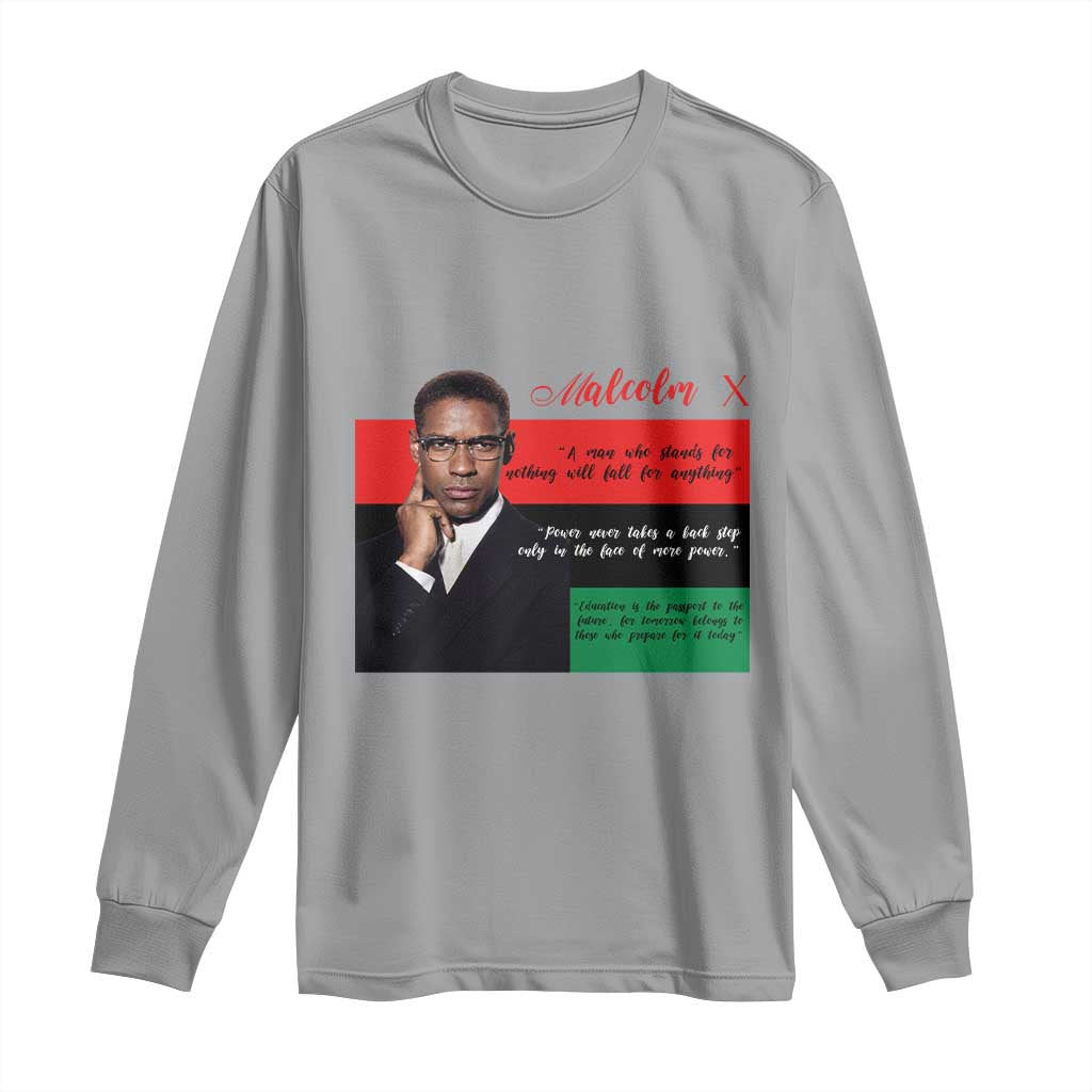 Motivational Malcolm X Quote Long Sleeve Shirt Black History Month Gift - African Pride