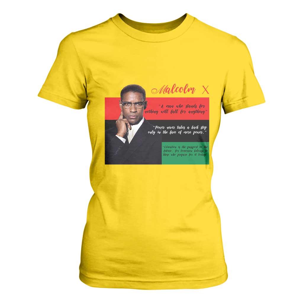 Motivational Malcolm X Quote T Shirt For Women Black History Month Gift - African Pride