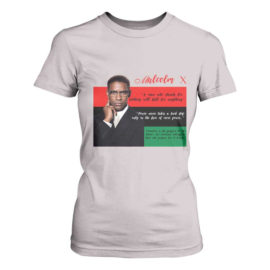 Motivational Malcolm X Quote T Shirt For Women Black History Month Gift - African Pride