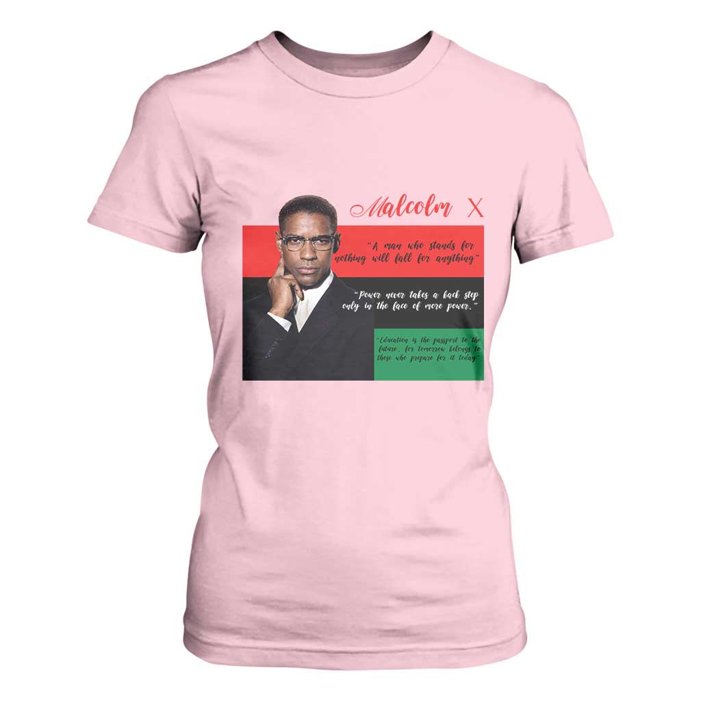 Motivational Malcolm X Quote T Shirt For Women Black History Month Gift - African Pride