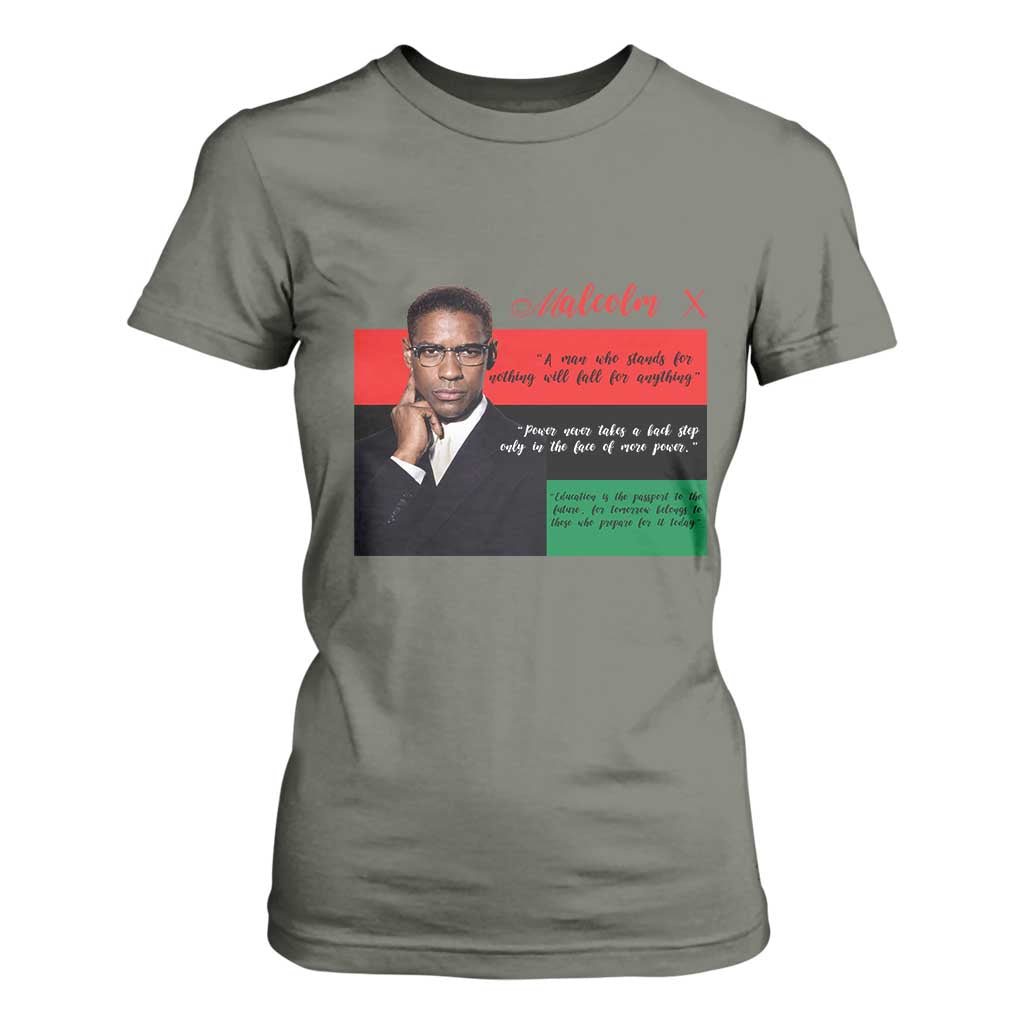 Motivational Malcolm X Quote T Shirt For Women Black History Month Gift - African Pride