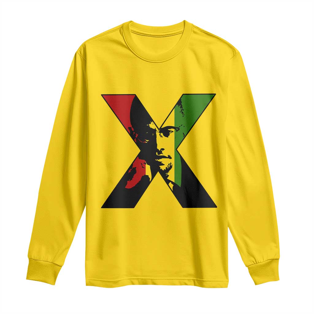 Malcolm X Long Sleeve Shirt African American Heritage Gift - African Pride