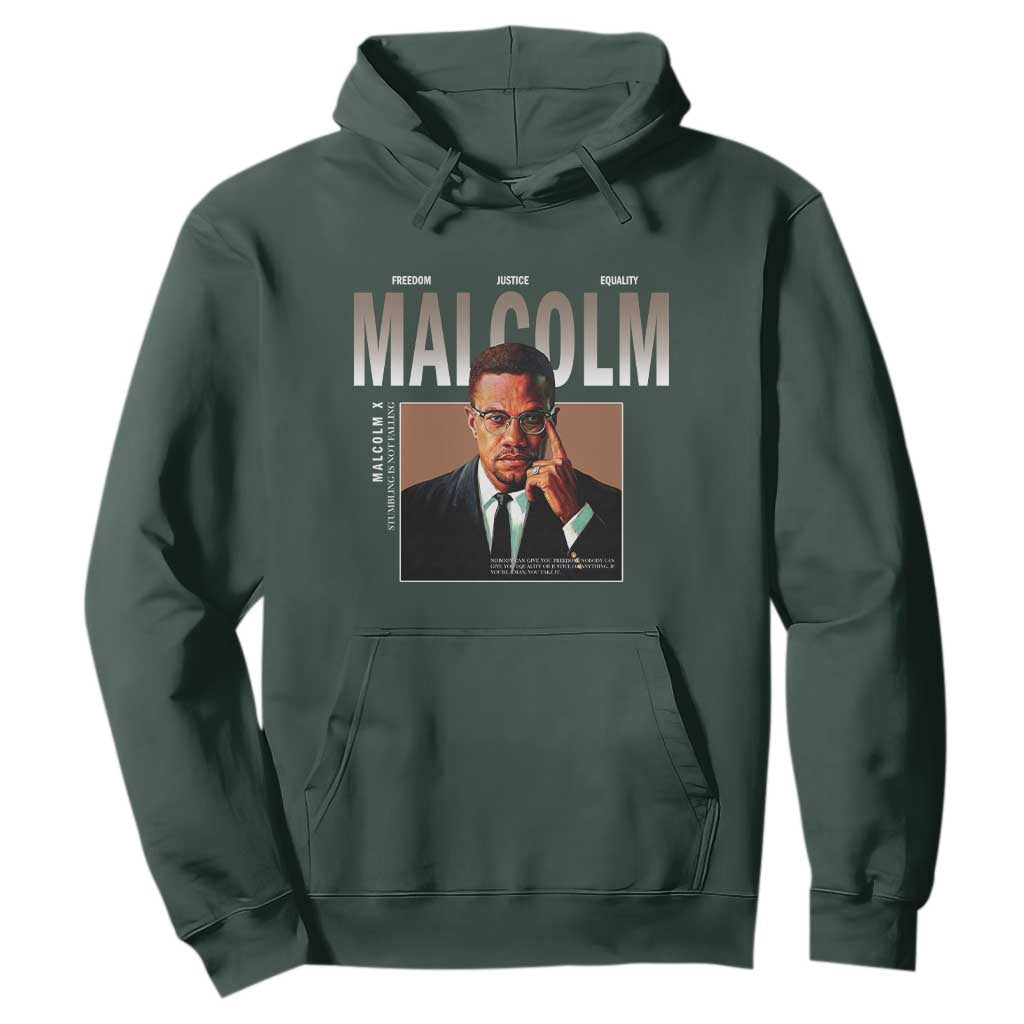 Black History Hero Malcolm X Hoodie Stumbling Is Not Falling TS12