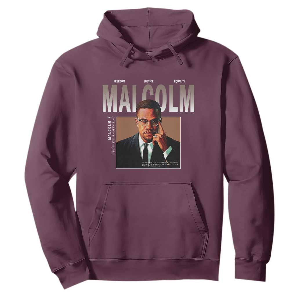 Black History Hero Malcolm X Hoodie Stumbling Is Not Falling TS12