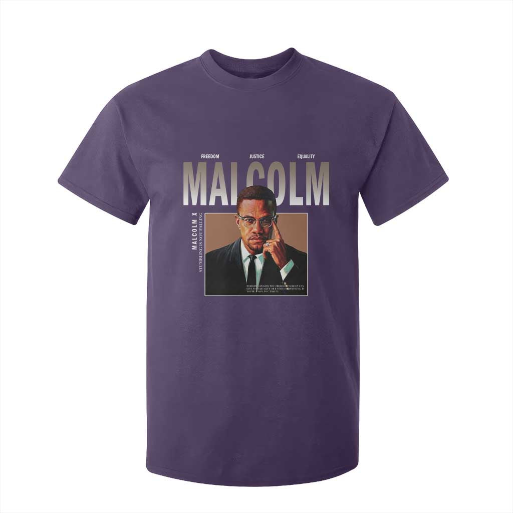 Black History Hero Malcolm X T Shirt For Kid Stumbling Is Not Falling TS12