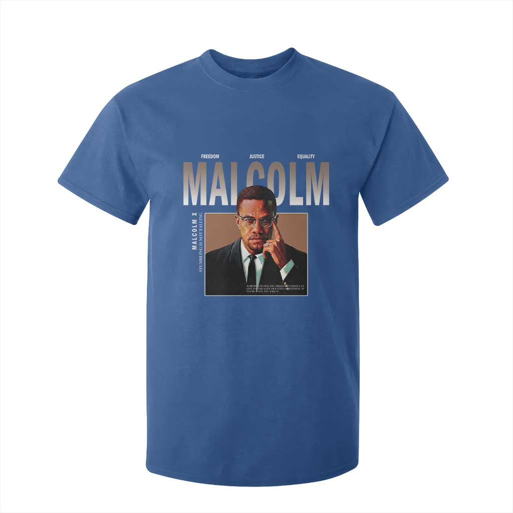 Black History Hero Malcolm X T Shirt For Kid Stumbling Is Not Falling TS12