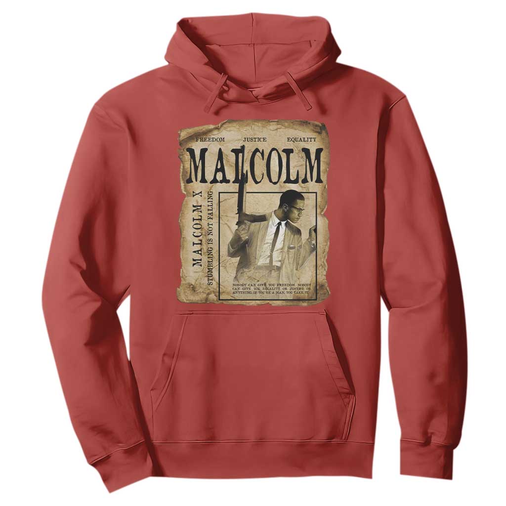 Malcolm X Historical Newspaper Hoodie Stumbling Is Not Falling Black History TS12
