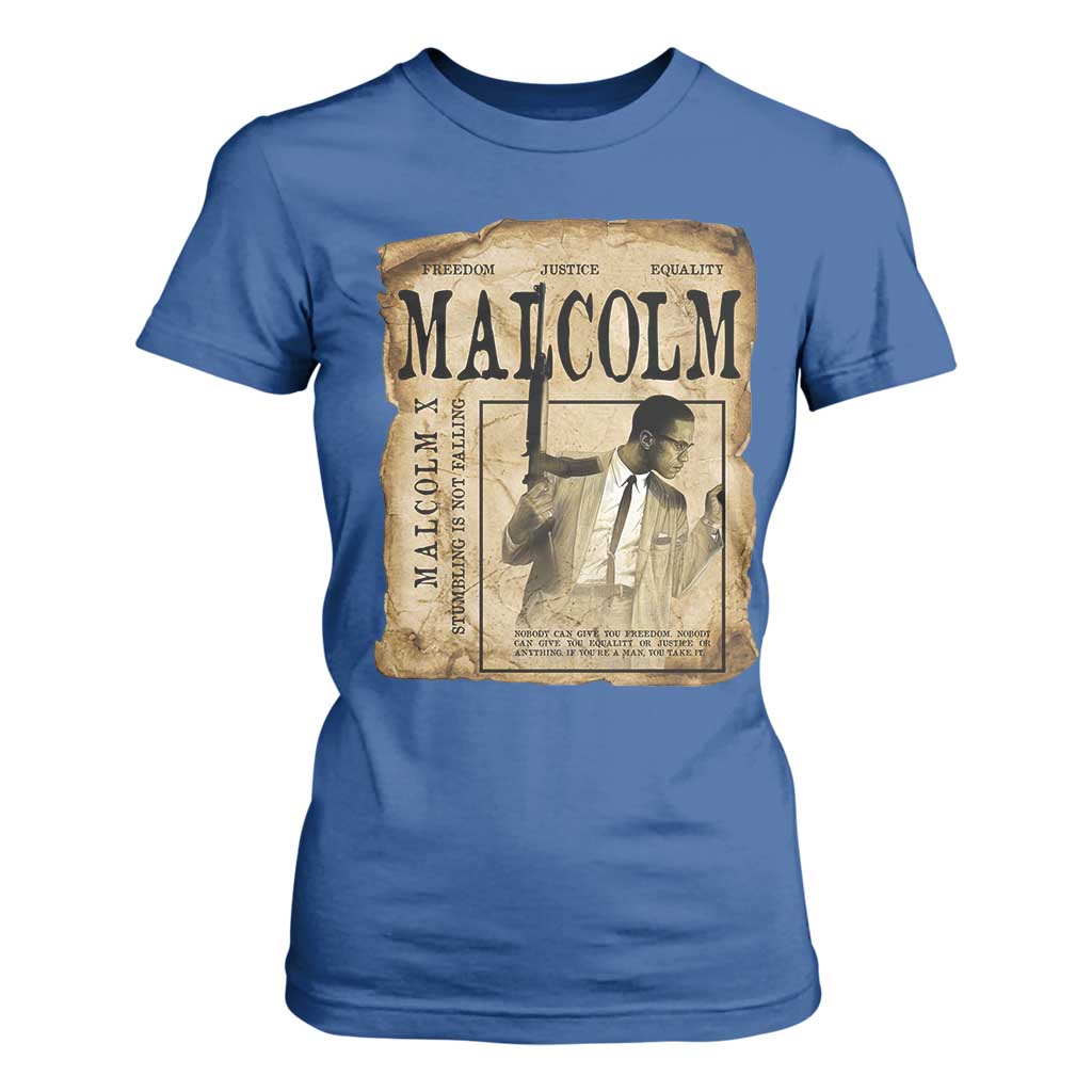 Malcolm X Historical Newspaper T Shirt For Women Stumbling Is Not Falling Black History TS12