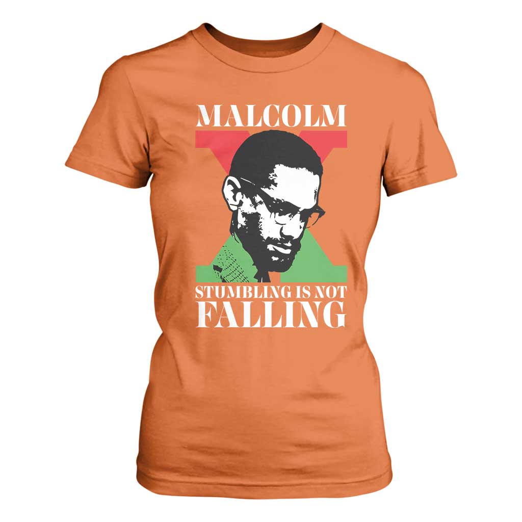 Malcolm X T Shirt For Women Stumbling Is Not Falling Black History Leader TS12