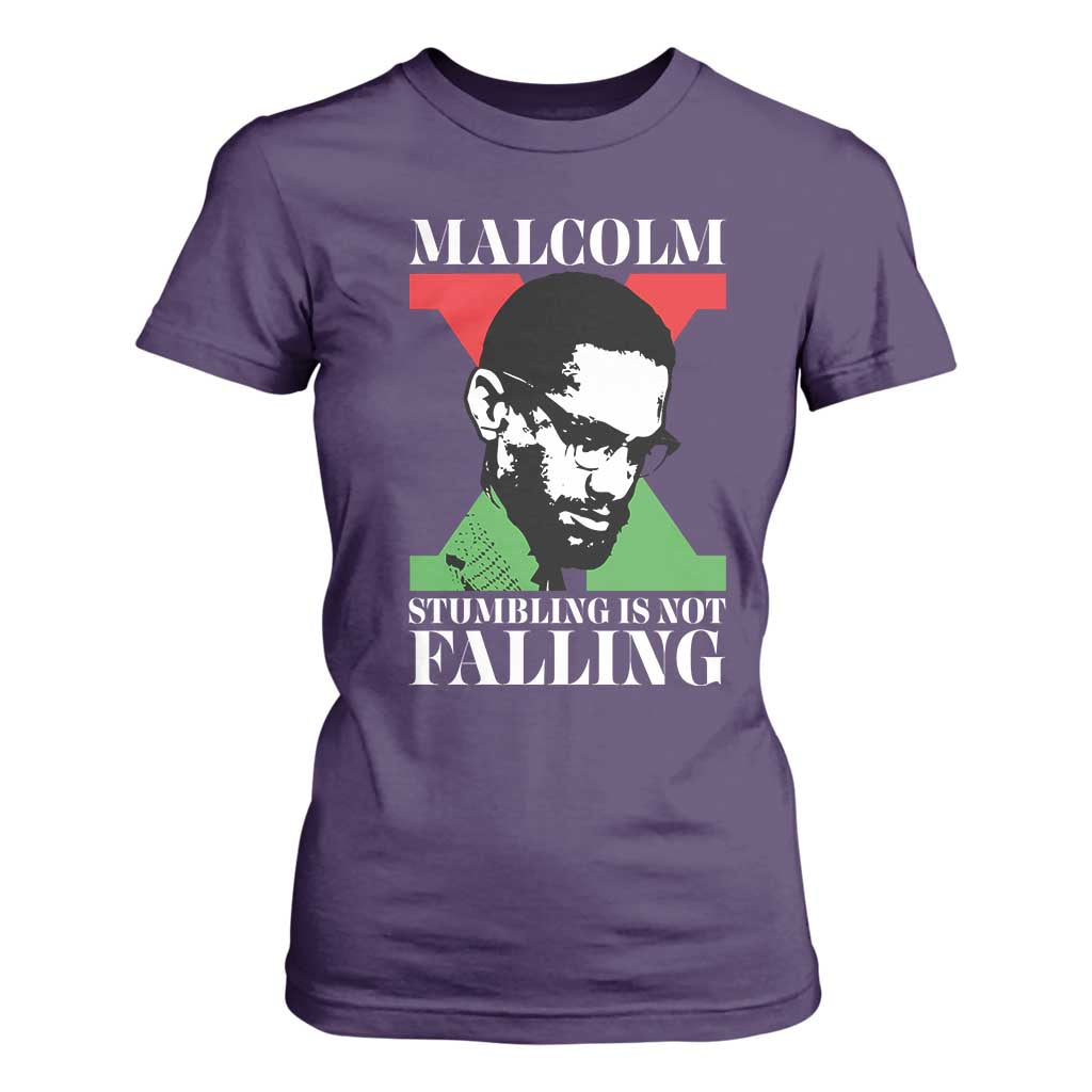 Malcolm X T Shirt For Women Stumbling Is Not Falling Black History Leader TS12