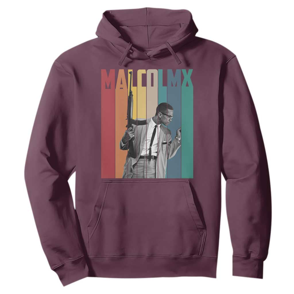 Malcolm X Hoodie Retro Portrait Black Empowerment Heritage Gift - African Pride