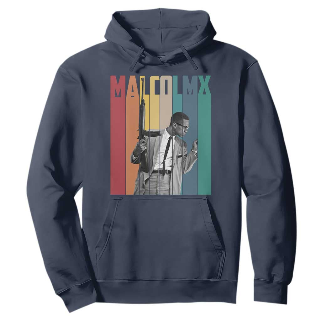 Malcolm X Hoodie Retro Portrait Black Empowerment Heritage Gift - African Pride