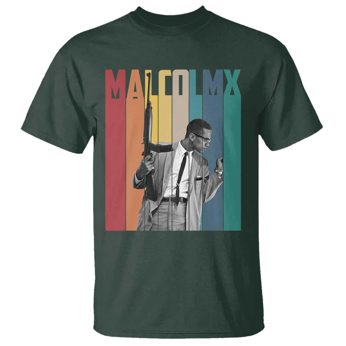 Malcolm X T Shirt Retro Portrait Black Empowerment Heritage Gift - African Pride