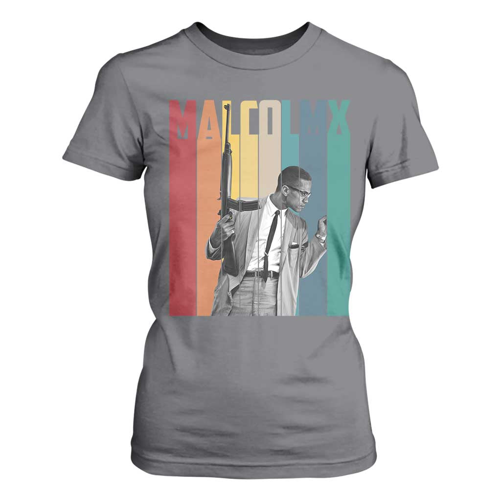 Malcolm X T Shirt For Women Retro Portrait Black Empowerment Heritage Gift - African Pride