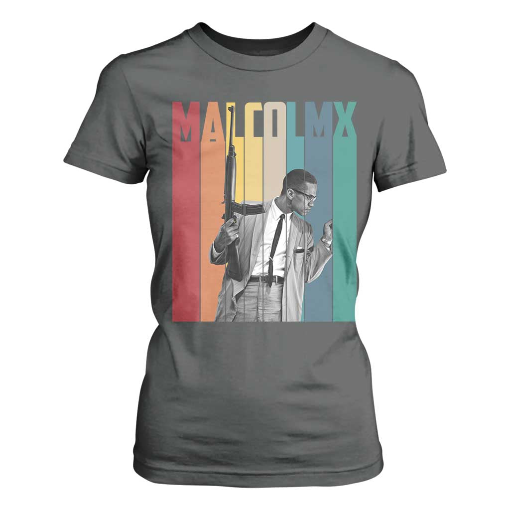 Malcolm X T Shirt For Women Retro Portrait Black Empowerment Heritage Gift - African Pride