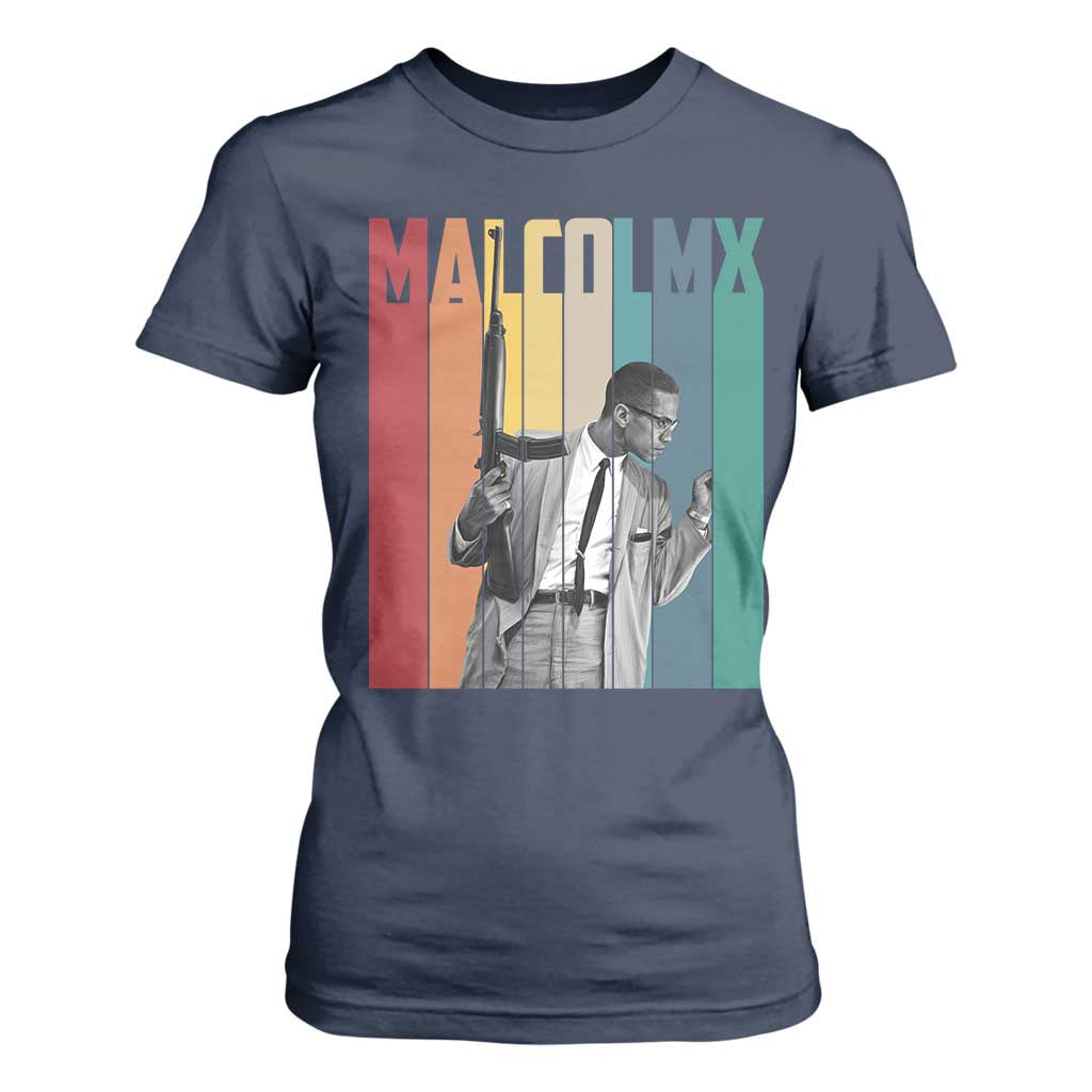 Malcolm X T Shirt For Women Retro Portrait Black Empowerment Heritage Gift - African Pride