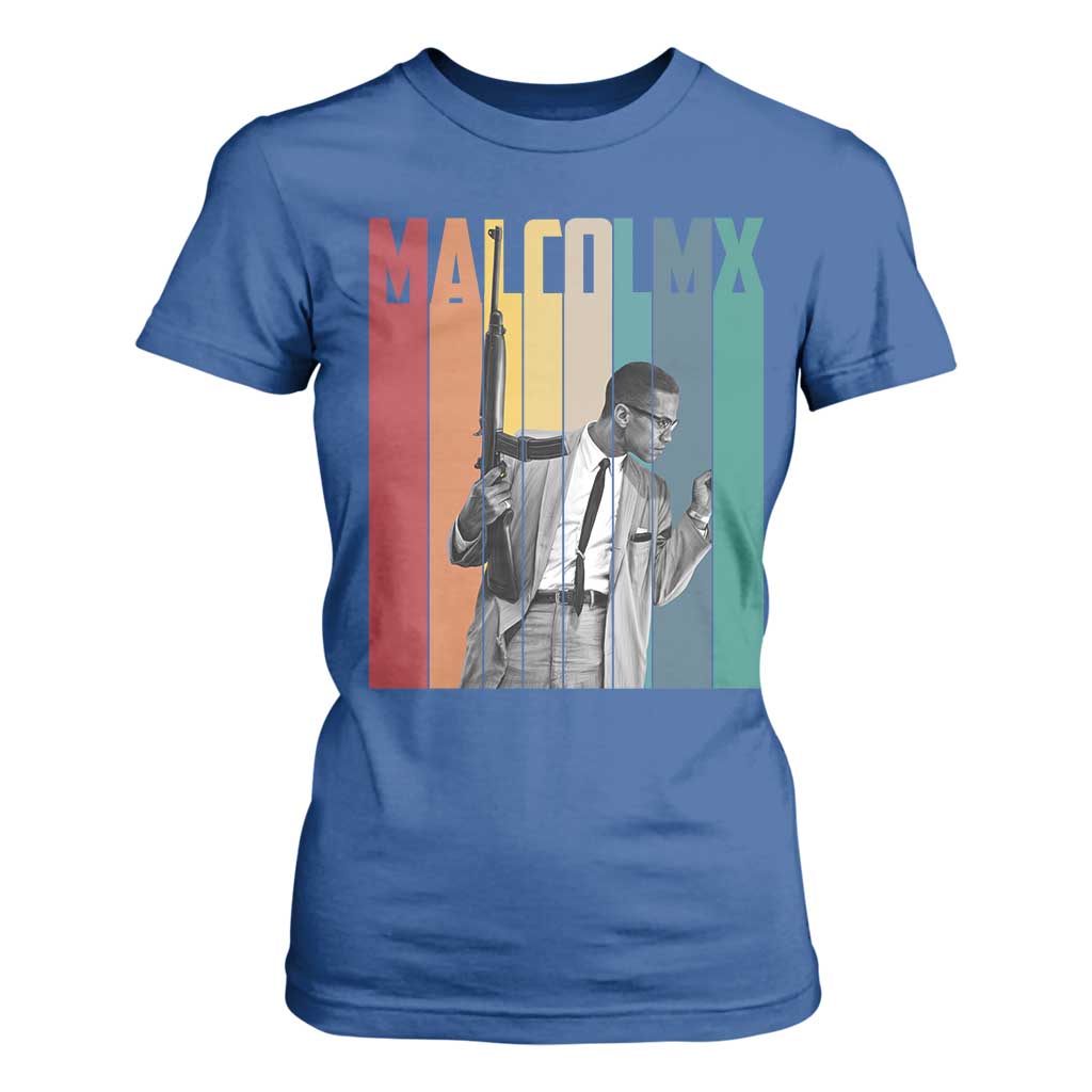 Malcolm X T Shirt For Women Retro Portrait Black Empowerment Heritage Gift - African Pride